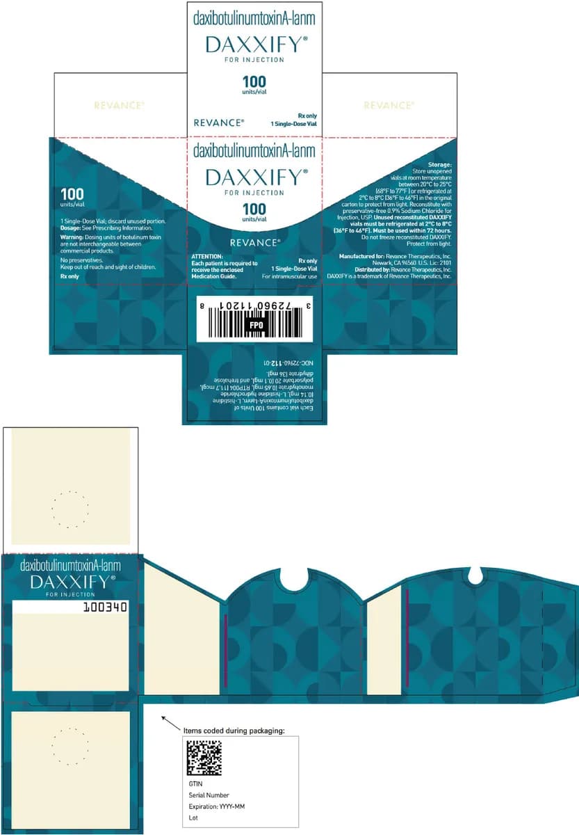 DAXXIFY (daxibotulinumtoxinA-lanm) — 100-unit vial