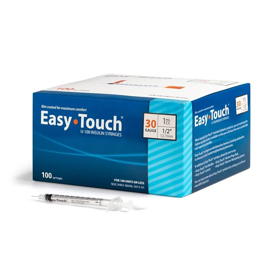 MHC Medical MHC - Easy Touch 1cc Insulin Syringe 30g x ½ (100/BX)