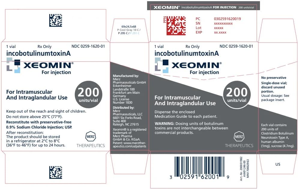 XEOMIN (incobotulinumtoxinA) — 200-unit vial