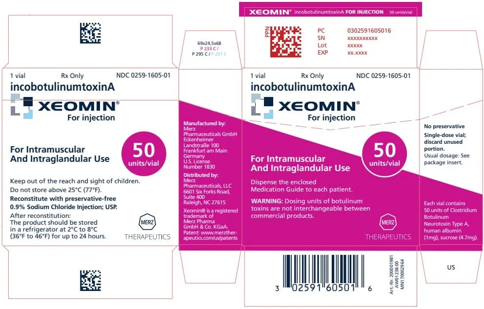 XEOMIN (incobotulinumtoxinA) — 50-unit vial
