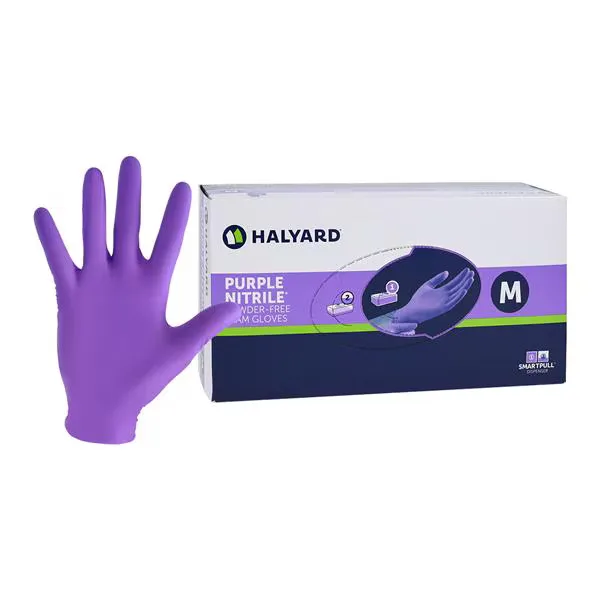 Halyard Purple Nitrile Exam Gloves Medium 100pk