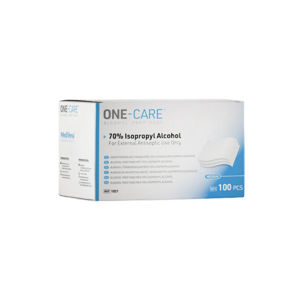 MediVena Alcohol Prep Pads Disposable, Sterile, 1.2" x 2.6" (200)