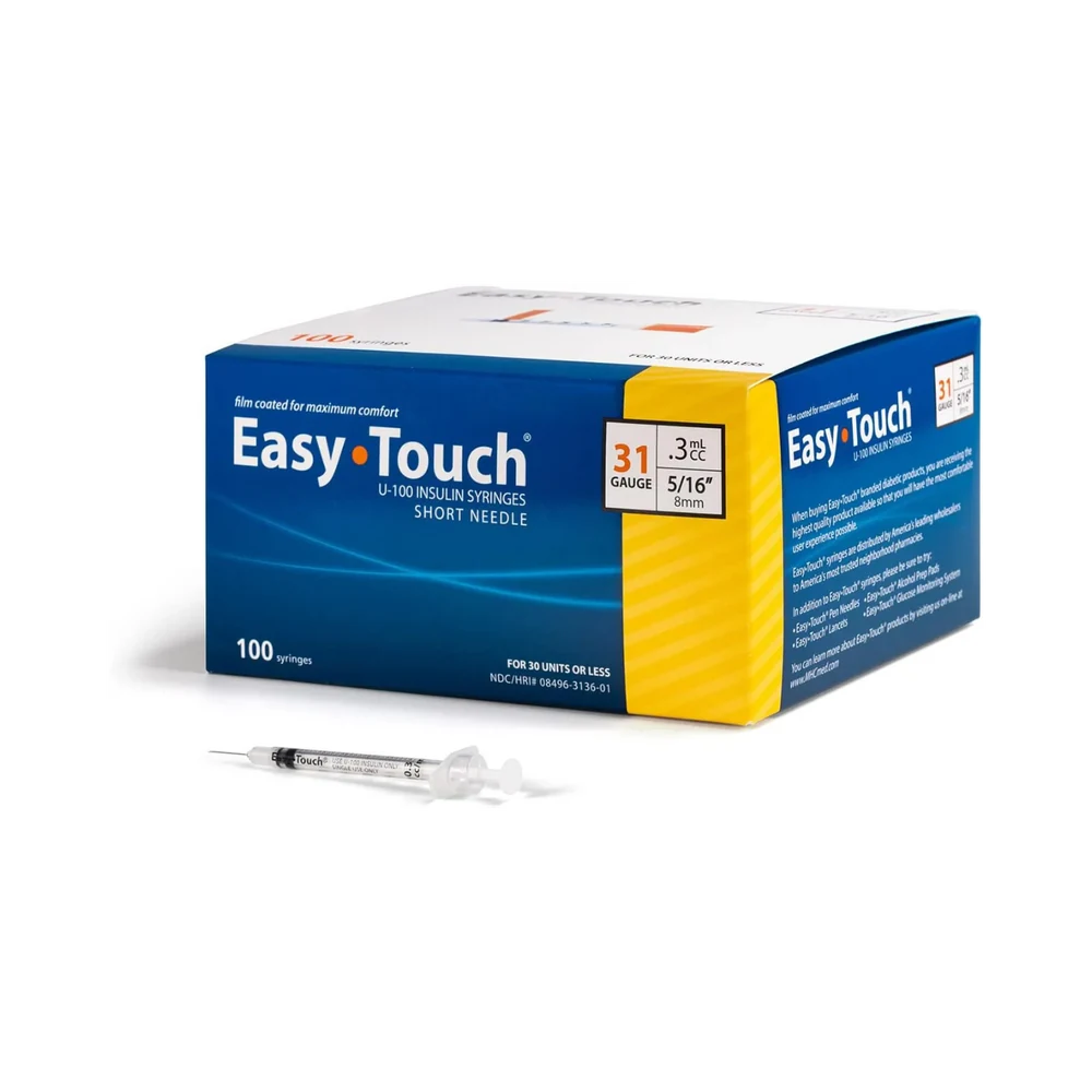 MHC Medical MHC - Easy Touch .3cc Insulin Syringe 31g x 5/16 (100/BX)