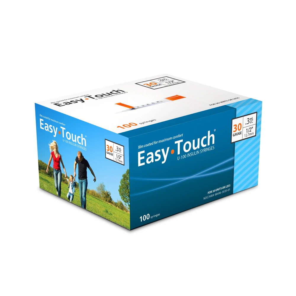 MHC Medical MHC - Easy Touch 0.3cc Insulin Syringe w/Needle - 30G x 1/2in. 100/BX