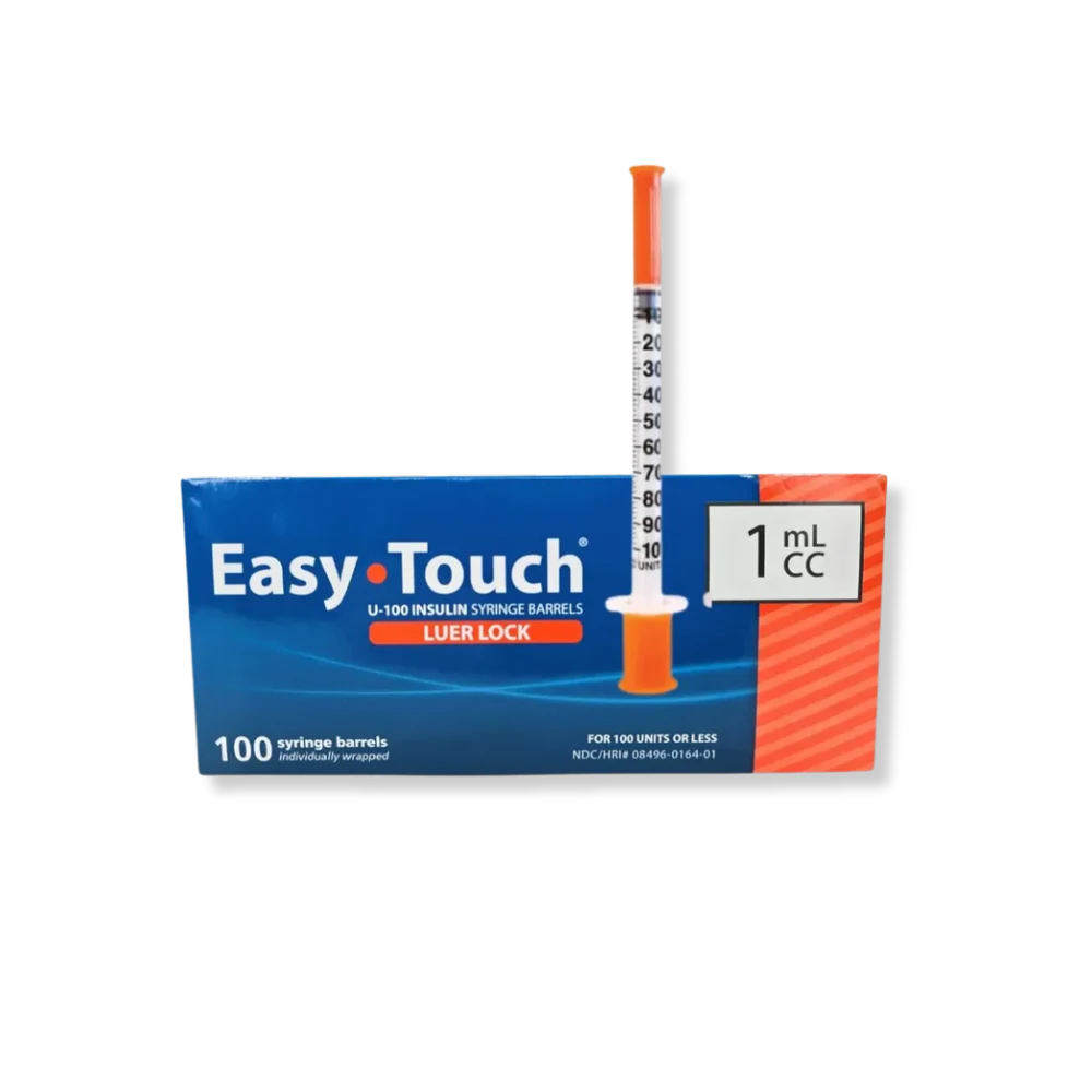 MHC Medical MHC - Easy Touch 1mL cc Insulin Syringe Barrels w/ Luer Lock Box of 100