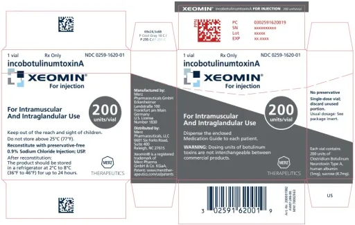 XEOMIN (incobotulinumtoxinA) — 200-unit vial